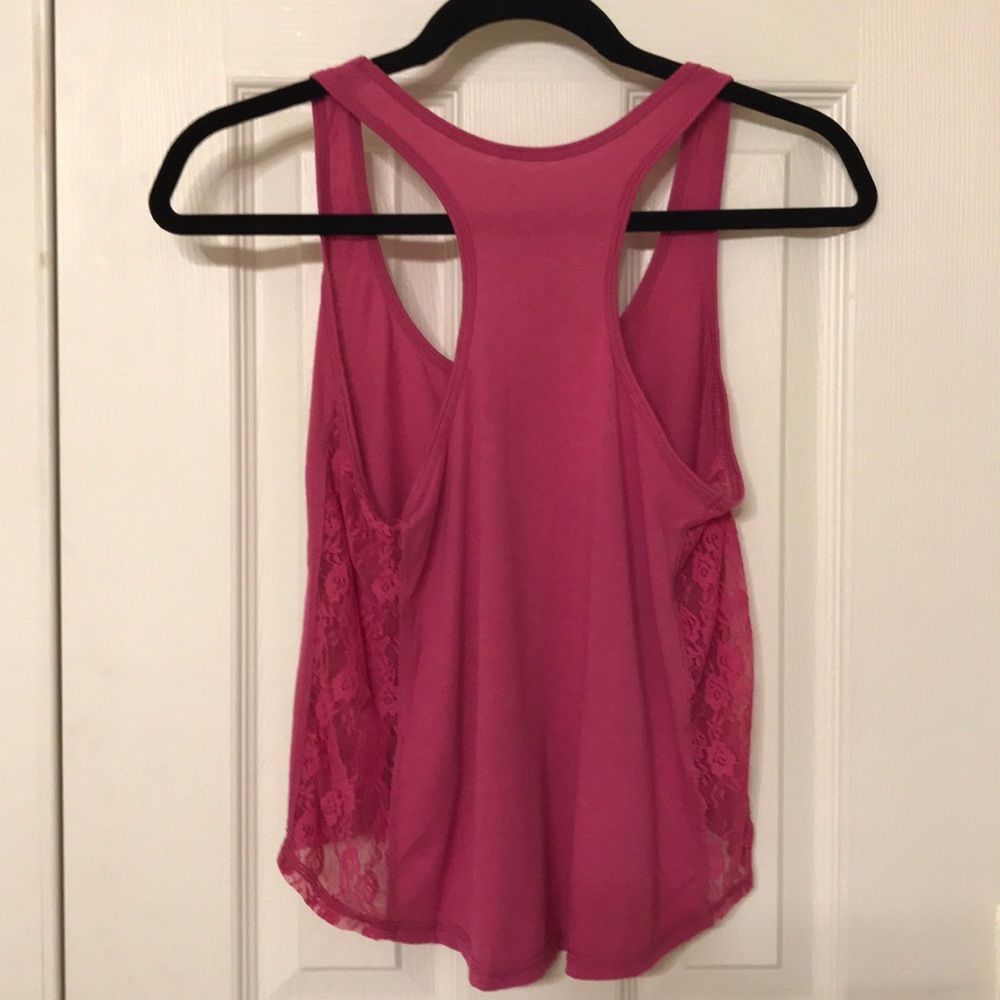 Garage Racerback Crop Top with Lace - Picture 2 of 4